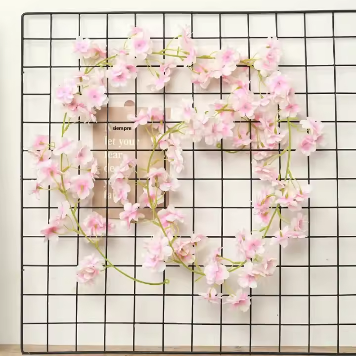 Guirnalda De Flores Artificiales De Sакura Para Decoración De Hogar Jardín Bodas Y Fiestas Arreglo De Sakára En La Pared - 1