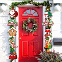 Bandeja Decorativa De Navidad 2024 Con Santa Claus Snowman Y Ciervo Colgante Para Decoración De Puerta En Casa Adornos Navideños Noel - details 0