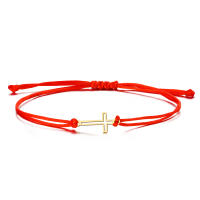 Pulsera De Acero Inoxidable Gótica Con Cruce Hollow Y Cordón Rojo Negro Para Mujer Pulsera De Moda Con Encanto Joyería Regalos - details 1