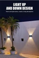 Lámpara De Pared Solar Para Jardín Y Valla Decorativa Luz Luminosa Hacia Arriba Y Abajo Impermeable Con 10/8/6/4 LEDs Iluminación Exterior - details 1