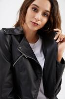 Chaqueta de cuero de Primavera para Mujer, Abrigo informal ajustado con Cremallera y solapa para Mujer - details 3