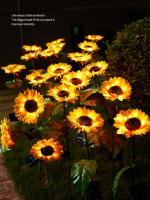 1pc Luz De Girasol Solar Con 3 Cabezas Palillo De Jardín Decorativo Impermeable LED Para Patio Jardín Yard - details 0