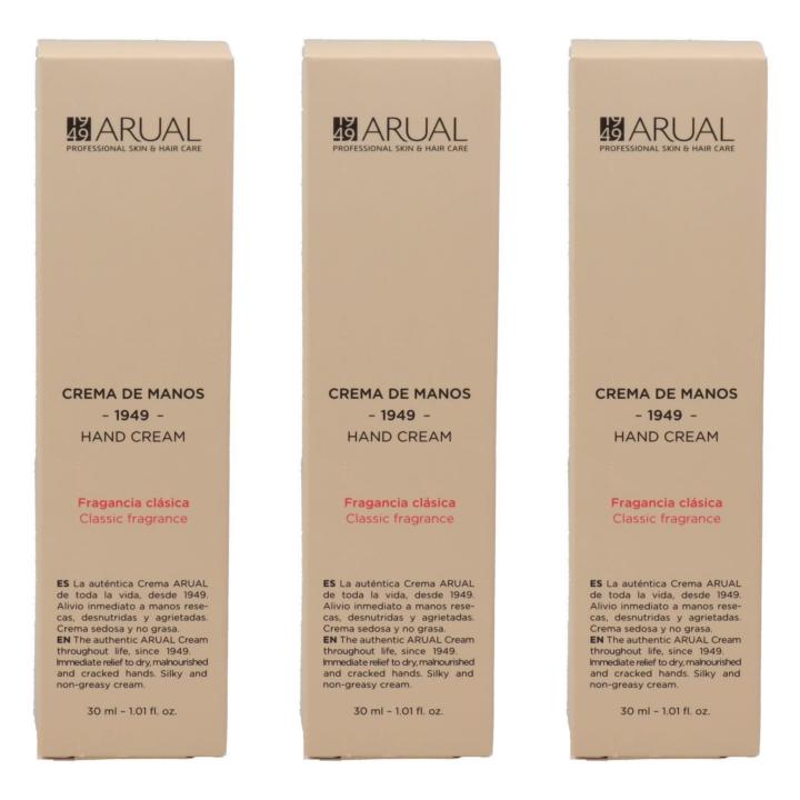 ARUAL CREMA DE MANOS 30ml x 3 unidades