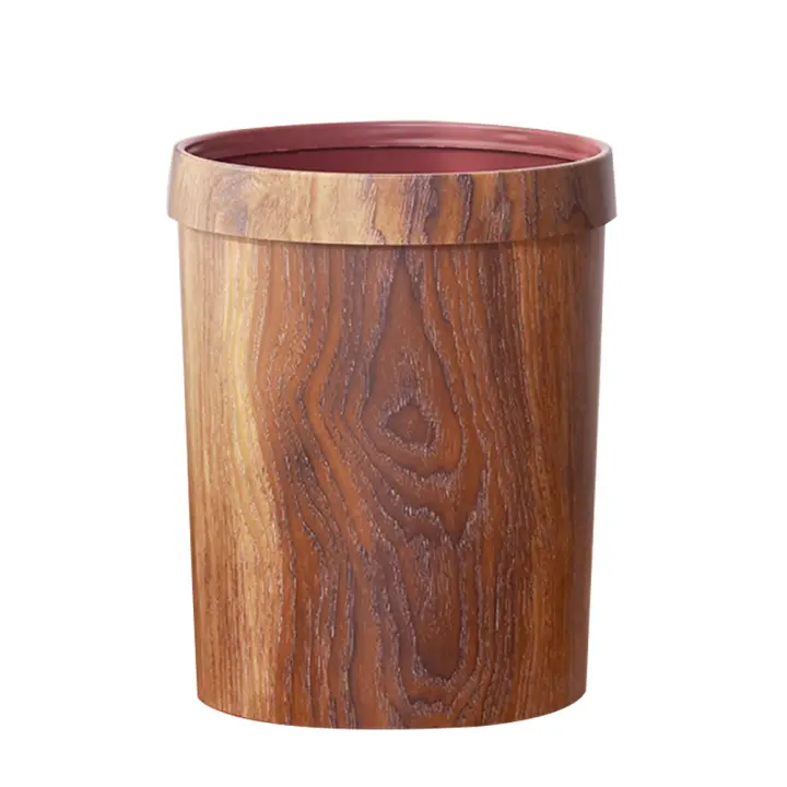 Cubo de basura de grano de madera creativo Retro Para el hogar, sala de estar, cocina - 1