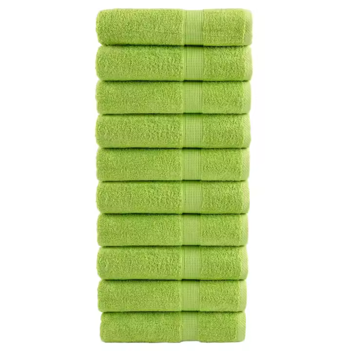 vidaXL Toallas de baño 10 uds 100% algodón 100x150 cm 600 gsm toalla Color Verde manzana,  orange,  Tuquesa y mas - 1