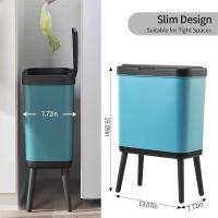 Bote de basura con tapa, pequeño cubo de basura de baño con tapa, cubo de basura de plástico con botón, cesta de basura - details 1