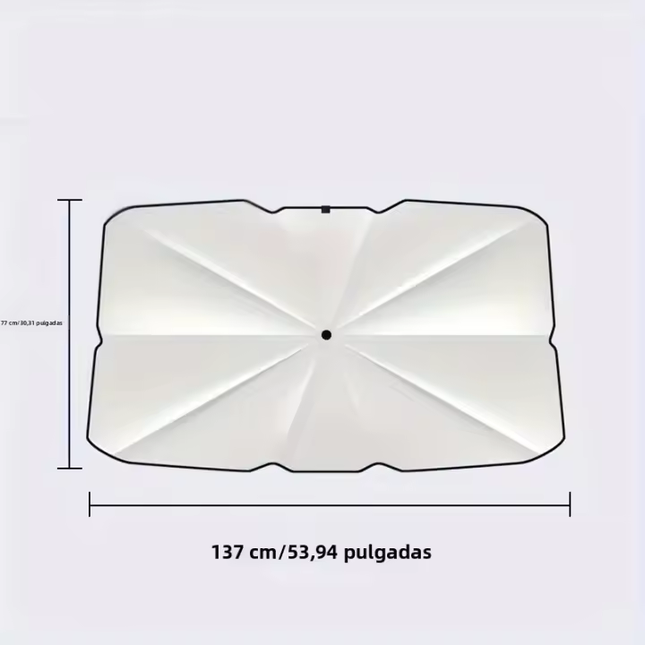 Parasol Estilo Protección Solar Retráctil Para Coche Con Aislamiento Térmico Pantalla De Sol Frontal Para Parabrisas Material De Poliéster 100% - 1