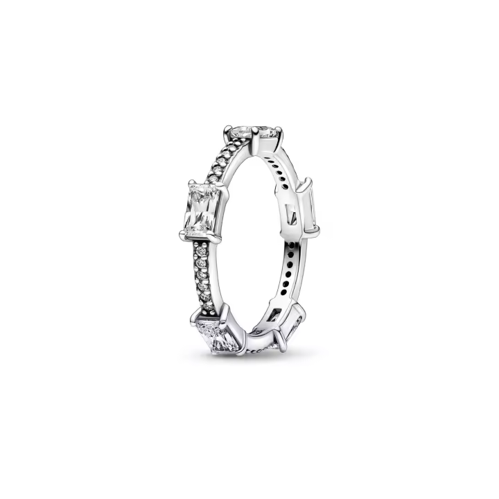 Anillo Pandora plata Barras Rectangulares Brillantes en Pavé 192397C01 - 1