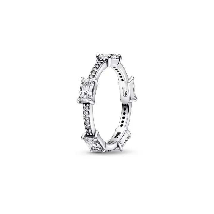 Anillo Pandora plata Barras Rectangulares Brillantes en Pavé 192397C01 - 1