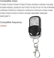 Juego de 3 Mandos a Distancia universales para Portones AutomáticosFrecuencia 433,92 MHz Código Fijo, 4 Botones para controlar hasta 4 Puertas - details 1