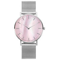 Reloj De Mujer De Lujo En Color Rosa Oro Con Dial De Concha Y Correa De Malla Reloj De Cuarzo Para Damas Moda Casual - details 2