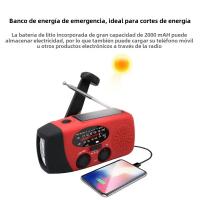 Radio De Emergencia Multifuncional Portátil Con Generación De Energía Manual Solar FM AM WB NOAA Power Bank Para Desastres - details 12