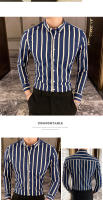 Camisa Larga De Manga Para Hombre Clásica Estampada Primavera Moda Casual Negocios Boda Tendencia Cuello En V Polyester - details 5