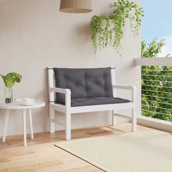 vidaXL Cojín de banco de jardín tela Oxford 100x(50+50)x7 cm en color Antracita/Beige/Taupé y más | acolchados duraderos para sofás de jardín terraza exterior - 1