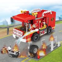 COGO Camión De Bomberos De Ciudad Y Estación De Bomberos En Bloques Constructivos 2 En 1 Juguetes De Rescate Para Niños Aged 6+ (184 Piezas) - details 0