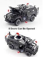 Coche De Policía De Combate Armado Knight 1:32 Escala Con Puertas Abiertas Luz Y Sonido Función Retroceso Aleación De Metal Regalos Para Niños - details 7