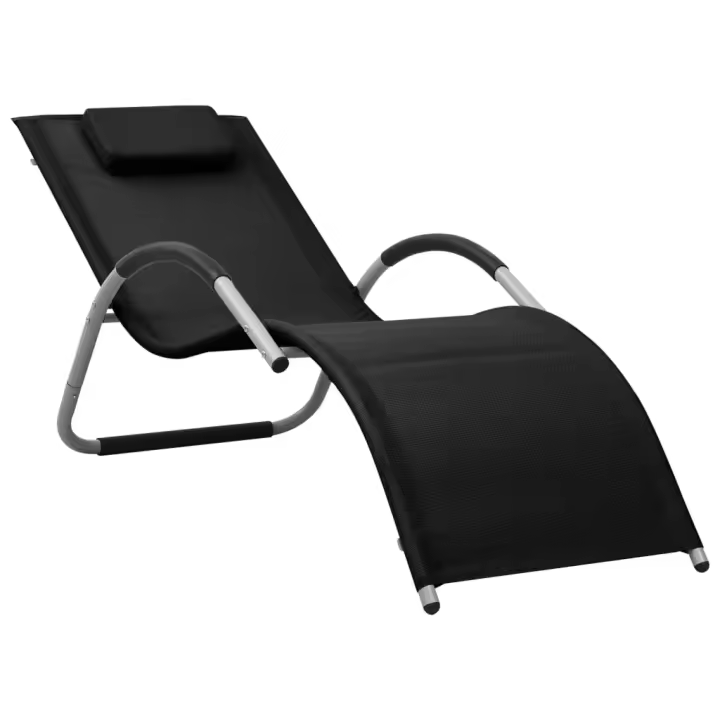vidaXL Tumbonas 2 unidades textilene y Negro y gris, Crema y gris, Gris taupé y gris Sillas de Exterior Ideal para jardín, playa, piscina, terraza Tumbona Piscina Tumbonas Playa Tumbonas Jardín Exterior - 1