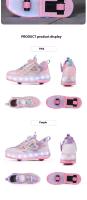 Zapatillas Para Niñas Transpirables Y Fashion Con Cordones Y Hebilla Para Skate Zapatos De Running Al Aire Libre Materiales De Cuero Y Malla - details 10