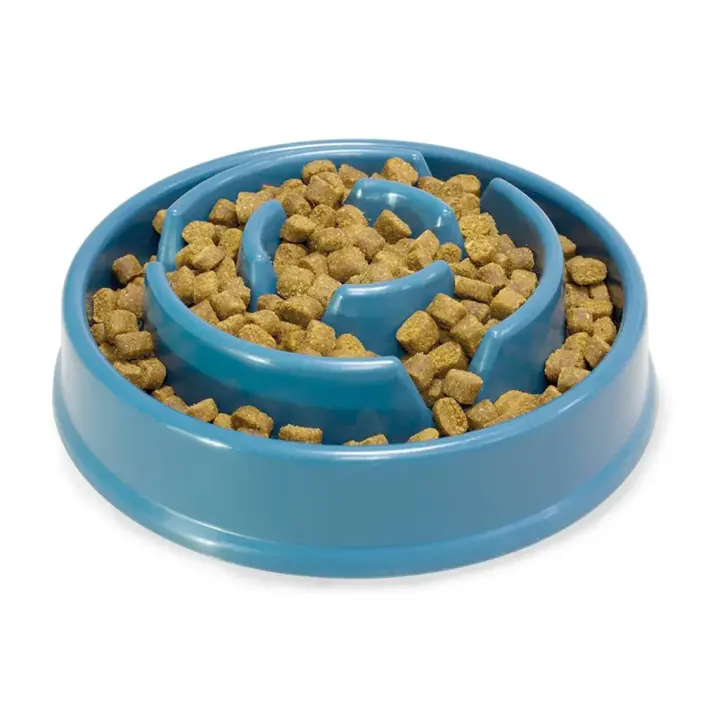 Comedero Antivoracidad para Perros y Gatos, Color azúl, diseño divertido, Arquivet - 1