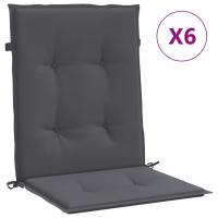 vidaXL Cojín silla jardín respaldo bajo 6 uds tela Oxford Color Antracita,  Gris,  Crema y mas Cojín Decorativo de Asiento Cojines de muebles de salon - details 1
