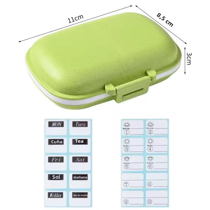 Caja De Píldoras Portátil Con 8 Compartmentes Organizador Semanal Para Viajes Pequeño Bolsillo Para Medicamentos Vitamina Aceite De Pescado - 1