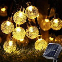 Luces De Cadena Solar De Cristal Globular IP65 39FT Con 100 LED Y 8 Modos De Iluminación Para Exterior Halloween Y Navidad Fiesta - details 2
