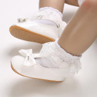 Zapatos De Princesa Para Bebé Niña En Lace Blanca Mocasines Con Lazo Y Borde Antideslizante De Goma Primera Calzado Para Caminar - details 55