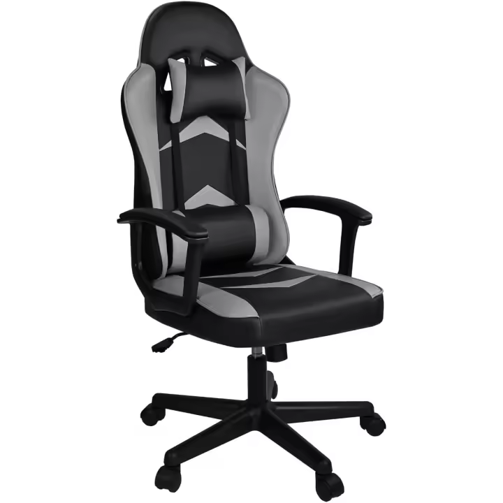 Silla Gaming Ergonómica Reclinable con Cojín Lumbar y Cervical | Respaldo Alto Acolchado | Altura ajustable | Ruedas Giratorias 360° y Reposabrazos | Ideal Ordenador, Oficina, Videojuego o Escritorio - 1