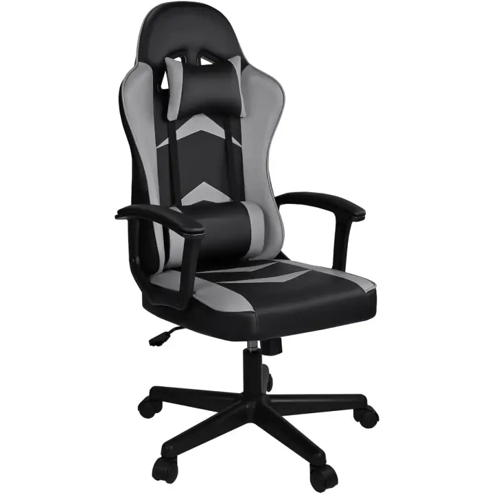 Silla Gaming Ergonómica Reclinable con Cojín Lumbar y Cervical | Respaldo Alto Acolchado | Altura ajustable | Ruedas Giratorias 360° y Reposabrazos | Ideal Ordenador, Oficina, Videojuego o Escritorio - 1