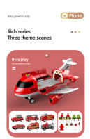 Gran Modelo De Avión Con Luces Y Luz De Inercia Coche Policial Para Niños Almacenamiento De Pasajeros Avión De Simulación Para Niños Juguetes Multifuncionales De Plástico ABS - details 14