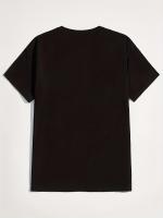 Camiseta De Algodón Puro 100% Para Hombre Estampado De París Ajuste Casual Holgado Veraniego Con Cuello Redondo Y Mangas Cortas - details 6