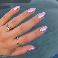 Set De Uñas Ovales 24pcs Con Archivo Y Gel De Jalea Incluido Kit De Uñas Postizas Fáciles De Usar Para Dibujar Y Decorar - details 4