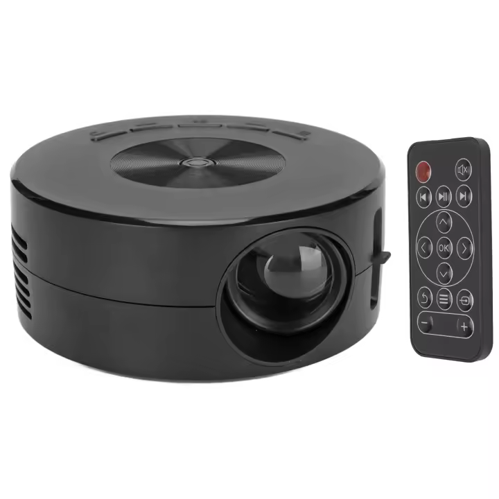 Miniproyector de cine en casa, portátil, para regalos de Navidad y Año Nuevo para niños, color negro - 1