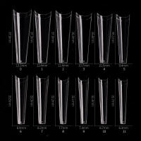 Uñas Postizas Acrílicas Naturales Y Transparentes 504pcs Tamaño C Curvo Estilo Francés Para Cubierta Media De Uñas Falsas - details 5