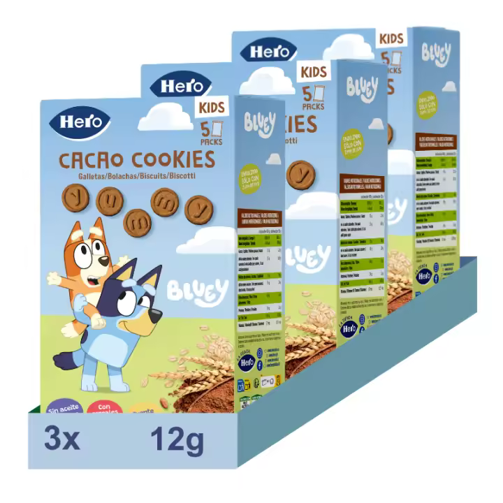 Hero Galletitas de Cacao Bluey. Pack de 3 cajas. - 1