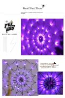 Decoración De Halloween Con Telas De Araña Luminosas 70 LED Colores Naranja Y Morado Para Exterior E Interior - details 15