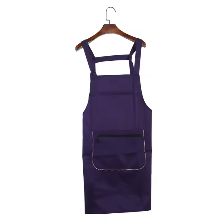 Delantal De Cocina Resistente Al Agua Y Aceite De Color Sólido Moda Para Hombres Y Mujeres Delantal De Trabajo Sin Mangas Para El Hogar - 1