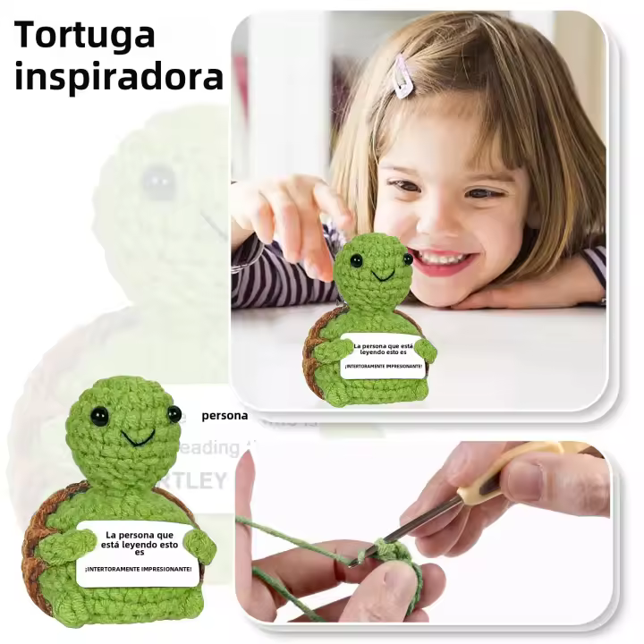 Adorno De Tortuga Positiva Bonito Pequeño Animal Hecho a Mano Regalo Inspiracional Soporte Emocional Motivacional Para Cumpleaños - 1