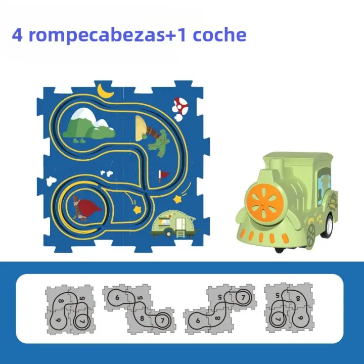 Juguete Educativo De Rompecabezas Eléctrico Para Niños Coche De Carril De Rendija Modelo De Tren Juego Interactivo De Desafío Cerebral - 1