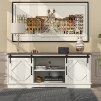 Mural TV Aparador Centro de Entretenimiento con 2 Puertas Corredizas Clásicas Estantes Ajustable Salón Coqueto Casa de Campo Diseño Moderno 150*40*60cm - details 0