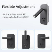 Lámpara De Pared Moderna Recargable Iluminación Para Lectura En La Habitación Decoración Para El Salón Spot De Pared LED Con Soporte De Aluminio Negro Y Blanco - details 9