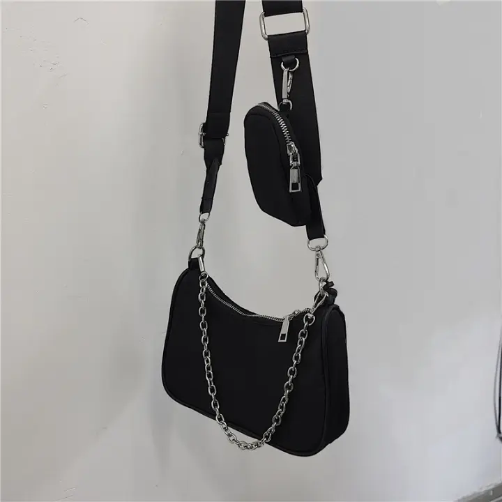 Bolso De Hombro Para Mujer De Lujo Diseñador Vintage Nylon Bolso Hobo Moda Cadena Underarm Bolsos Cruzados De Moda - 1