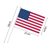 Bandeja De Bandera Estadounidense Miniatura 50pcs 14x21cm Con Palo De 30cm Bandera De Estados Unidos Para Mano En Stock - details 6