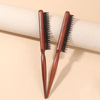 Cepillo De Pelo Profesional Para Peluquería Con Cerdas De Jabalí Y Madera Línea Delgada Para Teasing Y Estilizado Extensiones De Cabello Herramienta De Peluquería - details 5