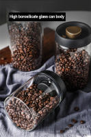 Jars De Almacenamiento De Alimentos De Vidrio Transparente Para Café Molido Y Granos Sellado a Vacío Antihumedad Y Extracción De Aire Contenedor Airtight Para El Hogar - details 5