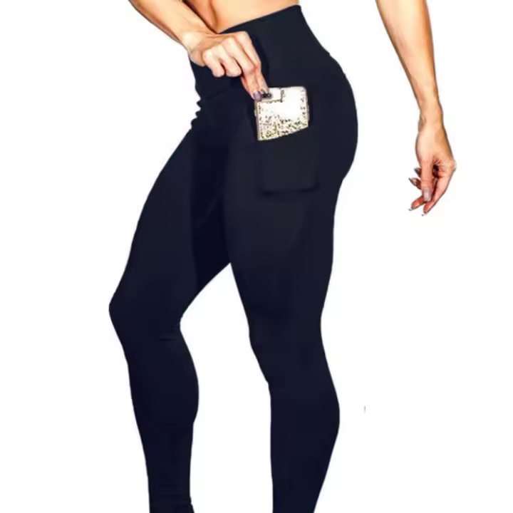 Pantalones De Yoga De Fitness De Cintura Alta Elásticos Para Mujer Pantalones Leggings Deporte Slim-fit Levantamiento De Caderas Talla Verdadera - 1