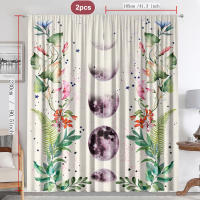 2PC Cortinas Para Decoración De Hogar Con Funda Floral Y Bolsillo Para Cepillo Para Cocina Café Sala De Estar Balcón Jardín Modernas De Poliéster - details 7