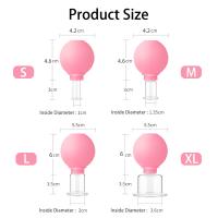 1/4PCS Copas De Masaje Corporal De Goma Para Levantamiento De Piel Facial Anti-Celulitis Con Vacío Uso En El Cuerpo Y Rostro Tamaño S/M/L/XL Colores Rosa/Azul - details 1