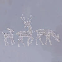 3pcs Decoración De Jardín De Hierro Con LED De Ciervo Y Alce Para Navidad Brillo De Reindeer Adorno Exterior De Casa De Año Nuevo - details 12