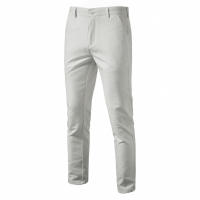 Otoño nuevos pantalones casuales de algodón y lino para hombres pantalones transpirables rectos juveniles de color sólido versátiles para hombres - details 8